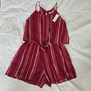 Harper Heritage Womens Striped Red Romper Sz S Beachy Flirty Fun Casual Party